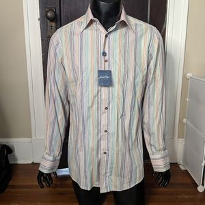Joseph's Cloak pastel striped shirt NWT